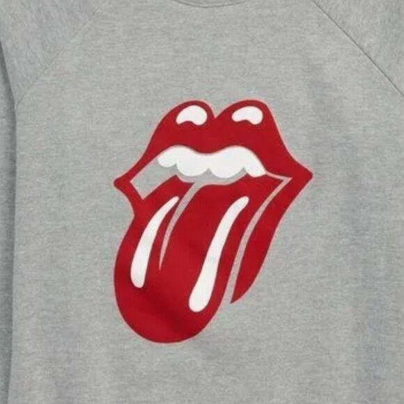 Heather Gray Classic Rolling Stones Vintage Inspired Crewneck Sweatshirt - Picture 6 of 7